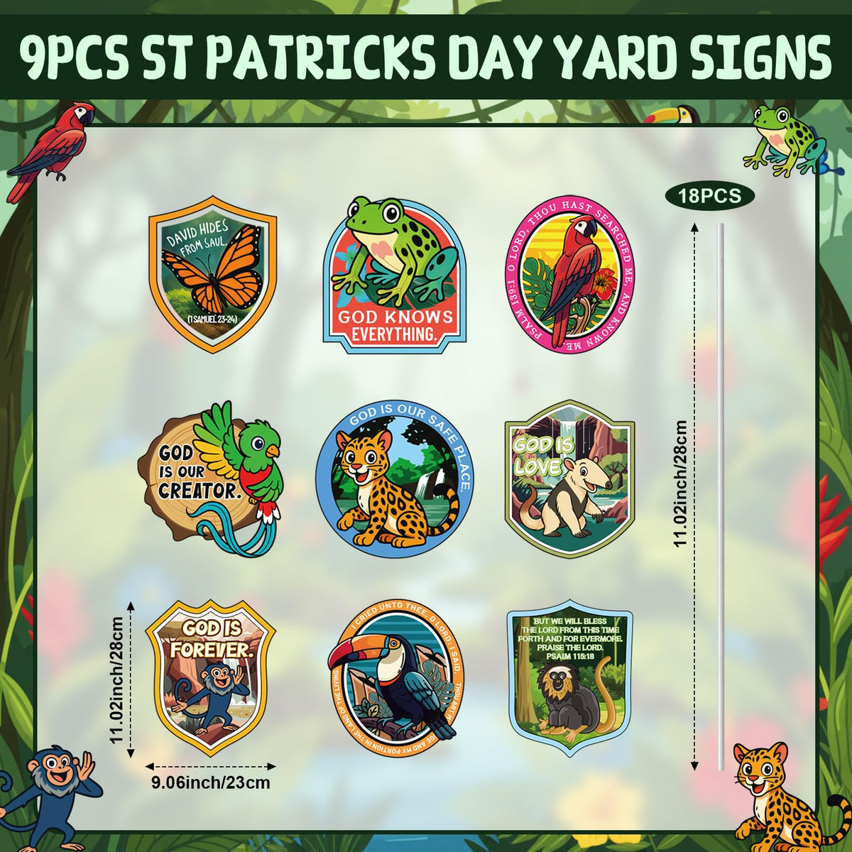 Yookeer rainforest falls yard sign featuring a parrot motif for curb appeal and welcoming entrances