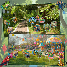 Yookeer rainforest falls yard sign set includes sturdy stakes for durable outdoor displays
