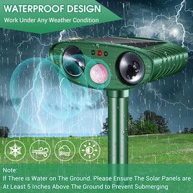 Yooyhhome LED flash indicator deters wildlife at night without harming pets.