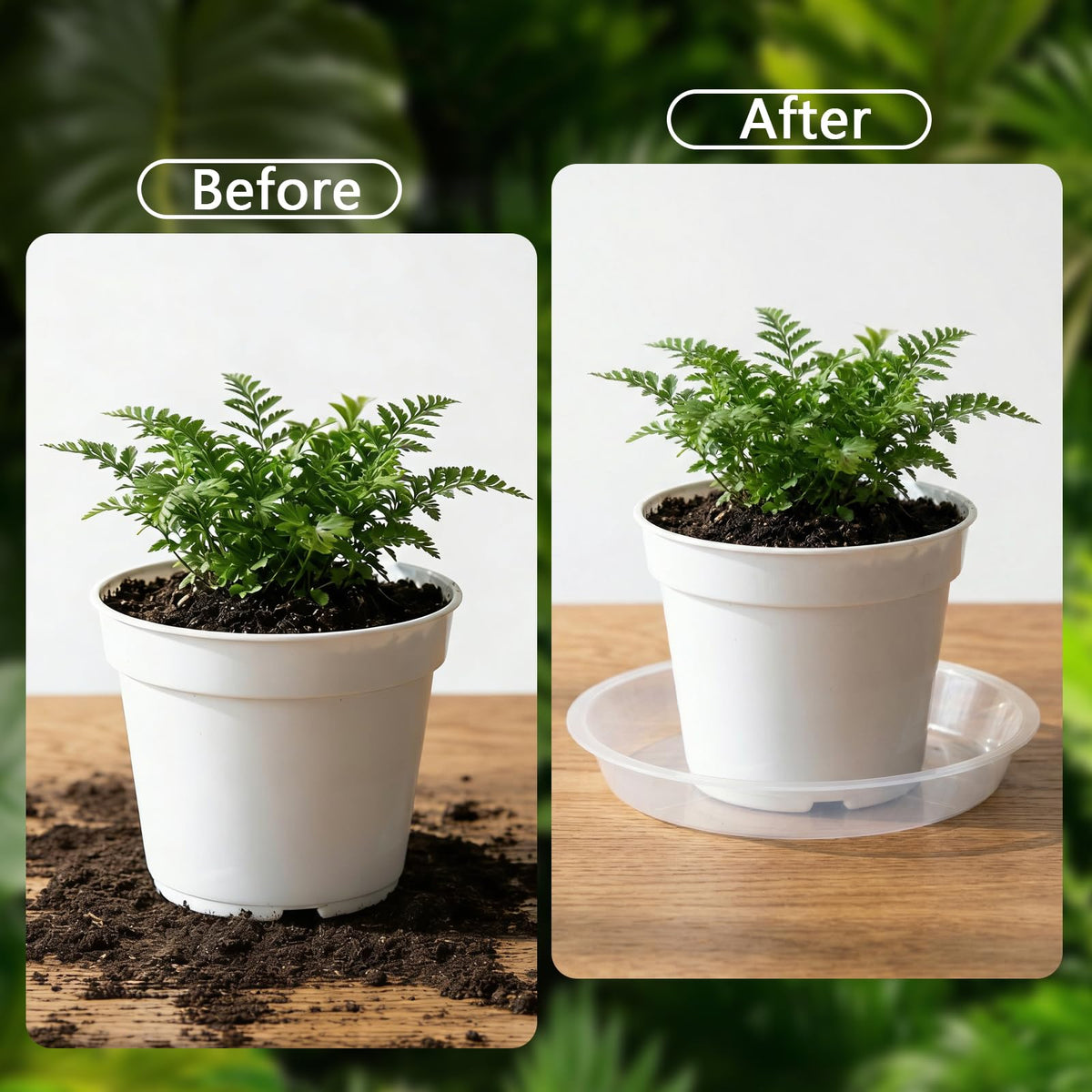 YOPIKUU 11-inch plant saucer provides clean, visible water monitoring for larger pots.