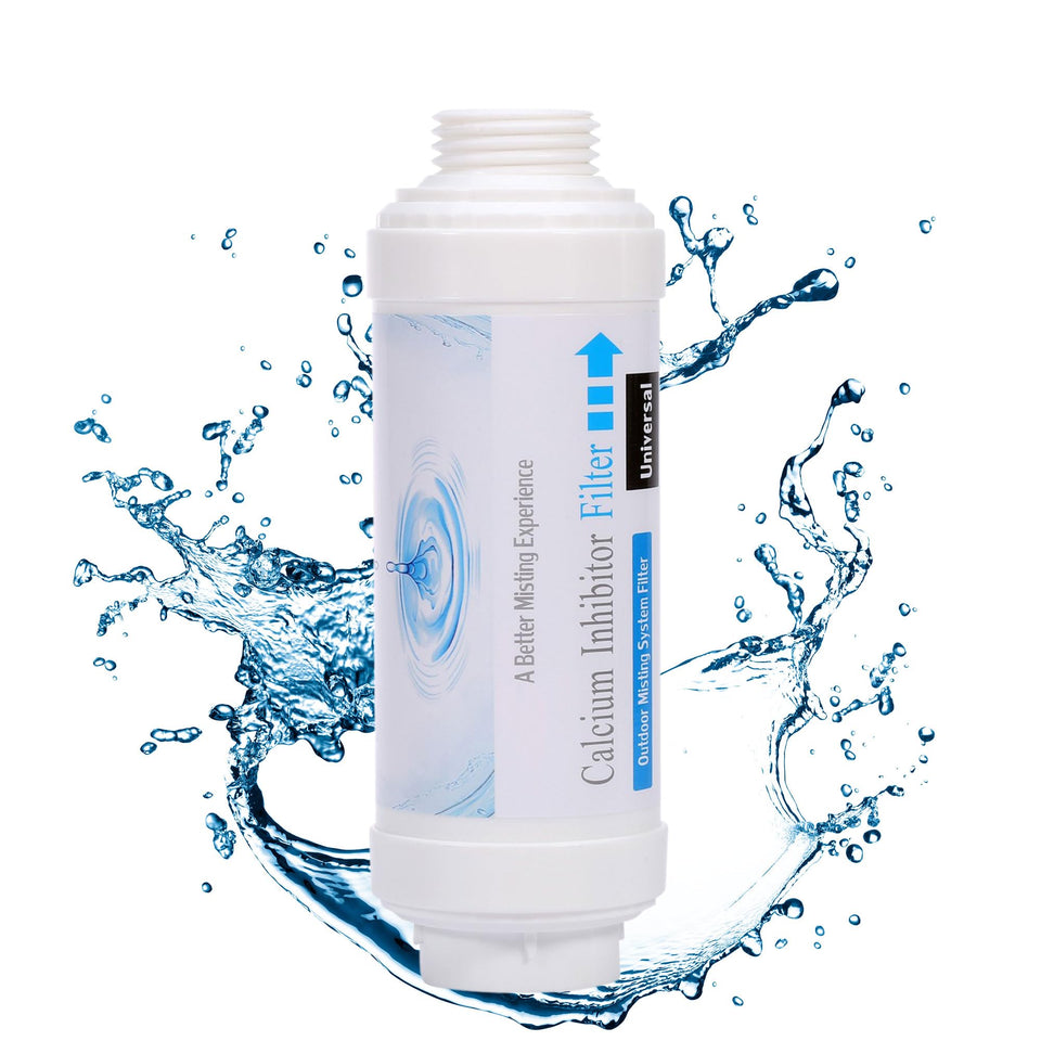 Yoption calcium inhibitor filter front view for outdoor misting keeps nozzles clear and efficient