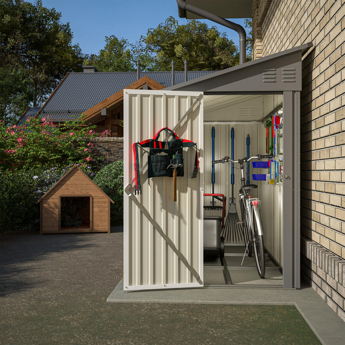 YOPTO lockable door close-up, secure tool storage.