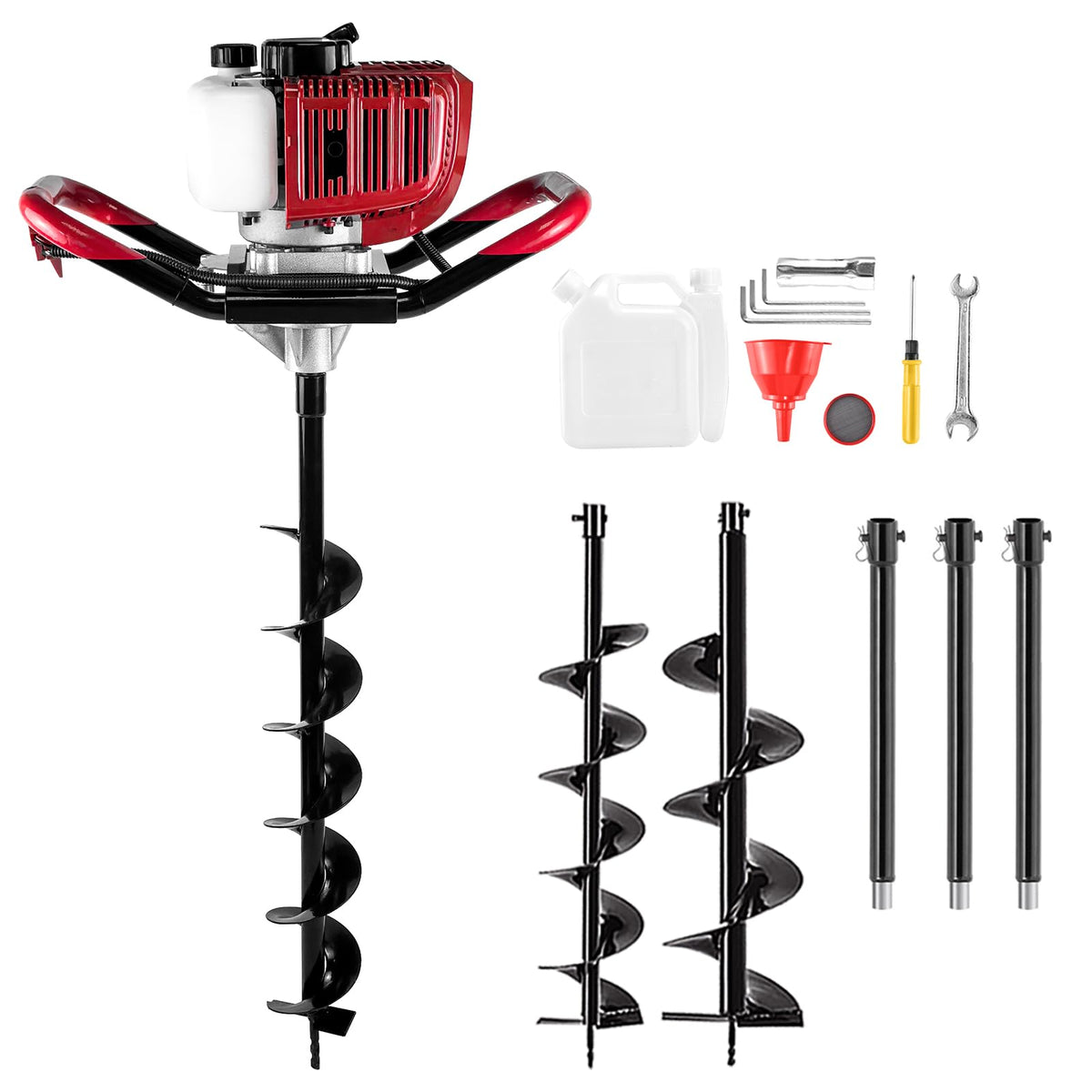 YOPUTETOOL 52cc engine close-up showing durable power for tough soil