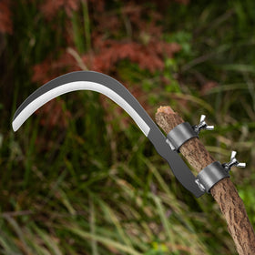 Yoraira multipurpose tool for weeding and grass cutting in small plots.