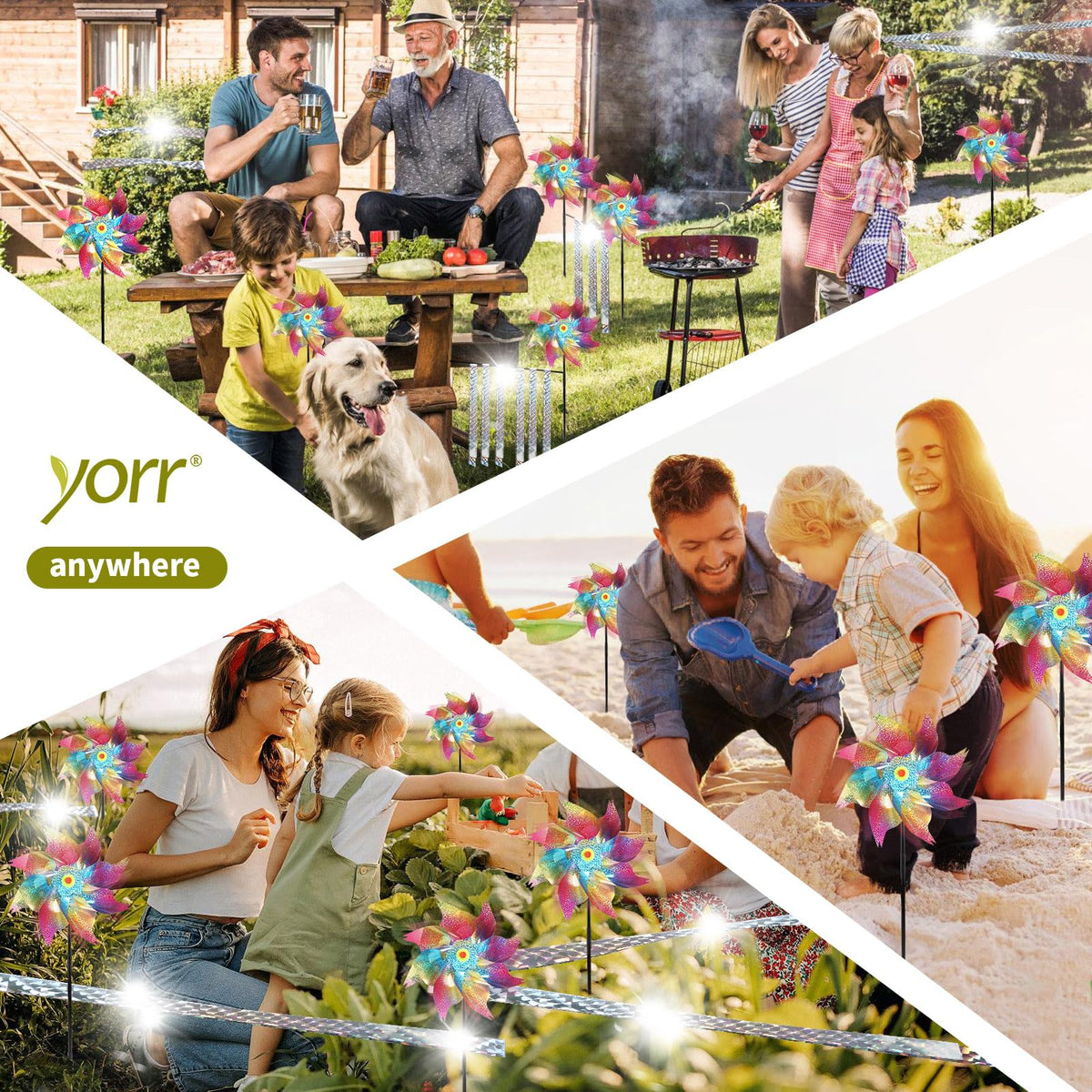 Yorr pinwheels have 9.8-inch blades for bold yard visibility.