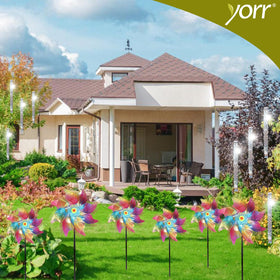 Yorr pinwheels designed for outdoor use on lawns and patios.