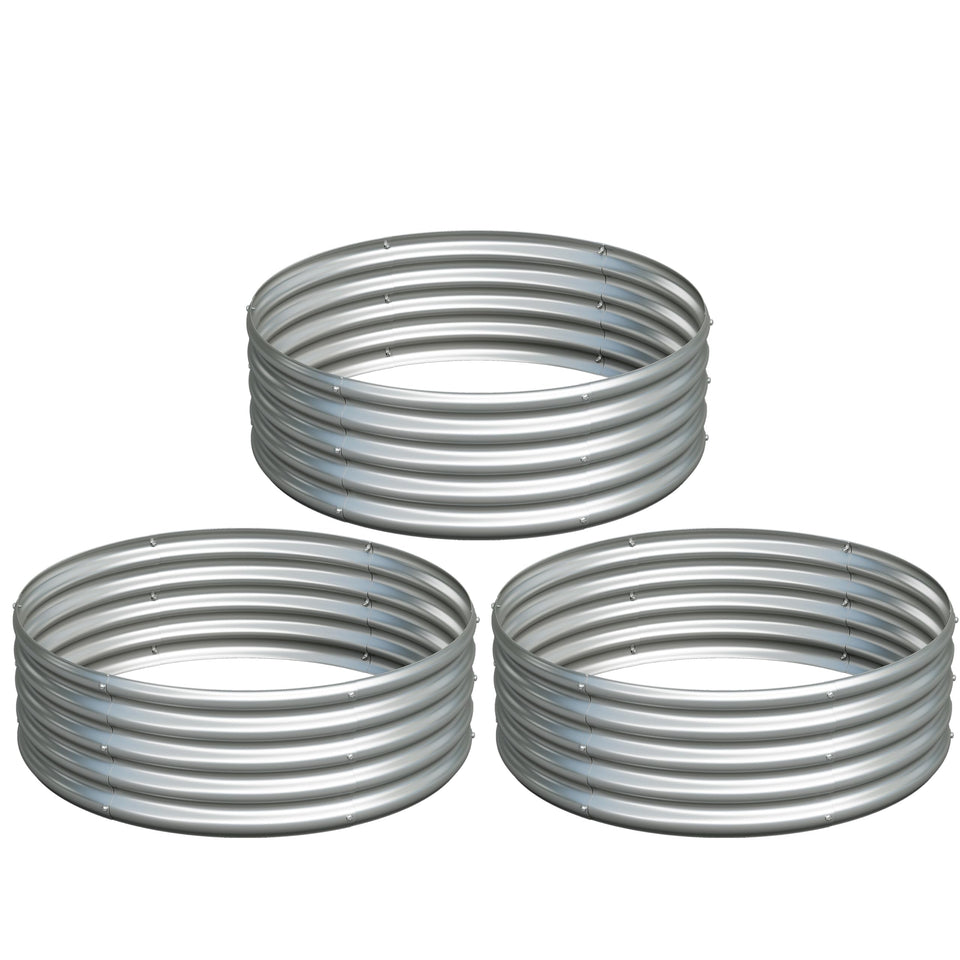 Yortrek galvanized raised bed 3x3x1ft for outdoor vegetable gardening and flowers