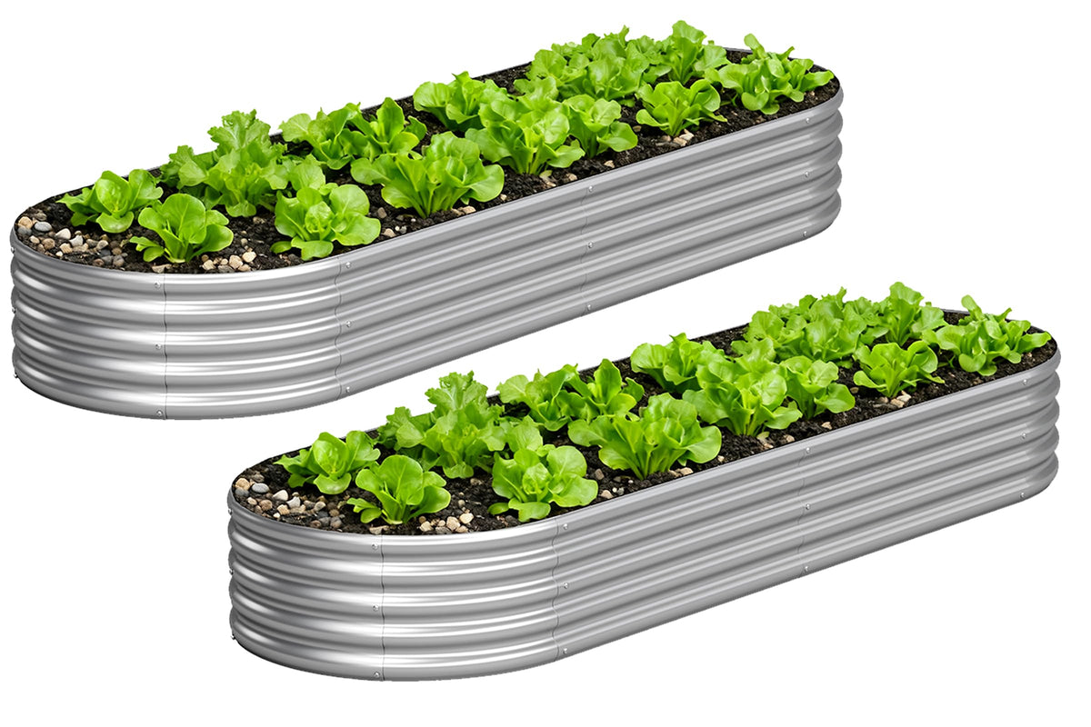 Yortrek galvanized raised bed assembly shows quick setup for urban vegetable gardens.