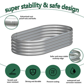 Yortrek galvanized raised garden bed frame detail highlighting reinforced construction