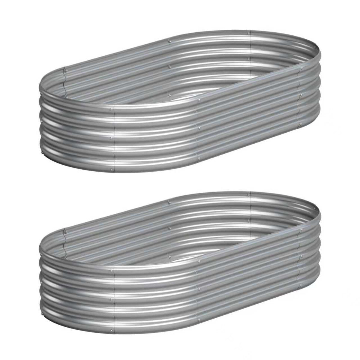 Yortrek galvanized raised garden bed side view showing durable outdoor growing space