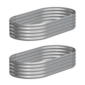 Yortrek galvanized raised garden bed side view showing durable outdoor growing space