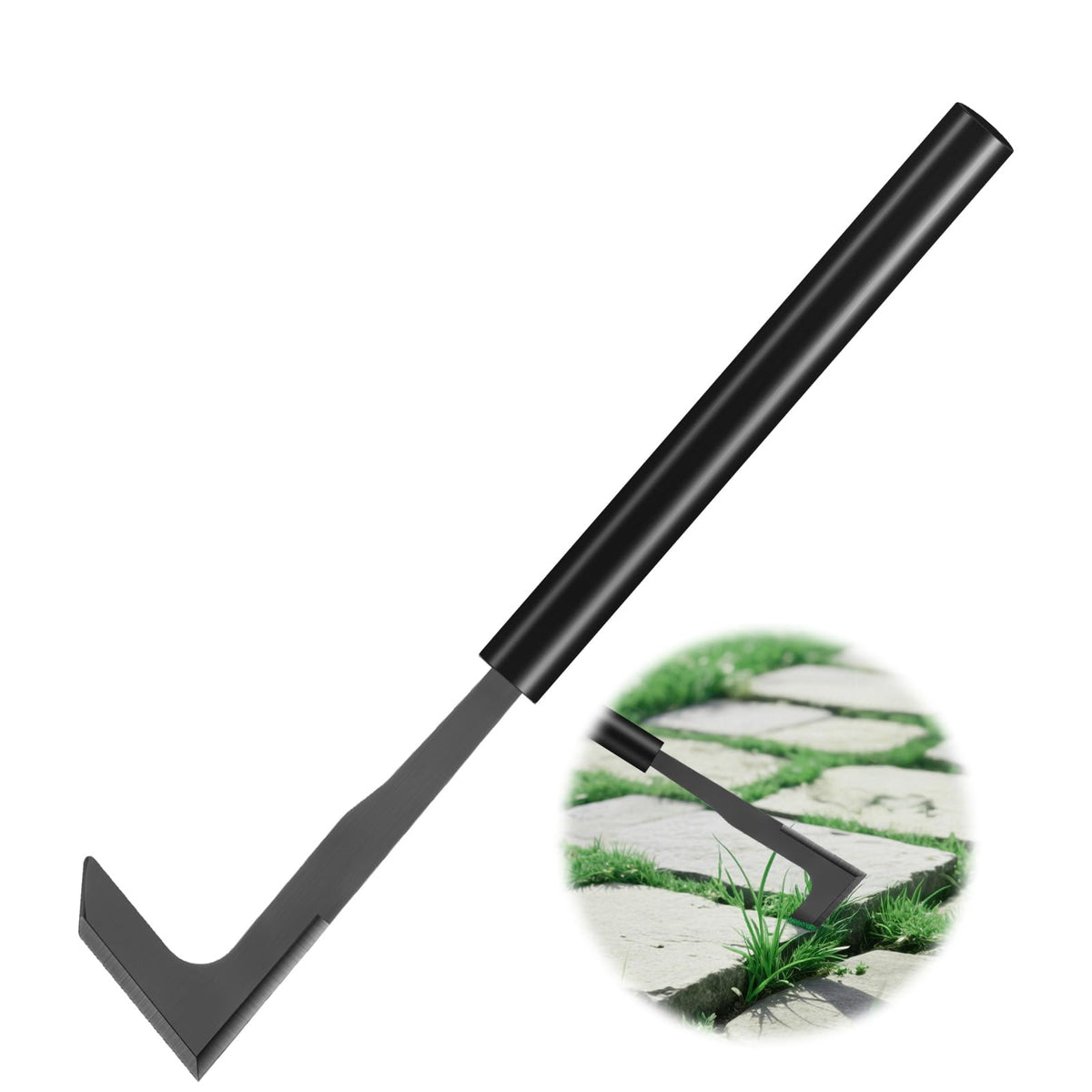 YOSN crack weeder with long handle for easy sidewalk weed removal