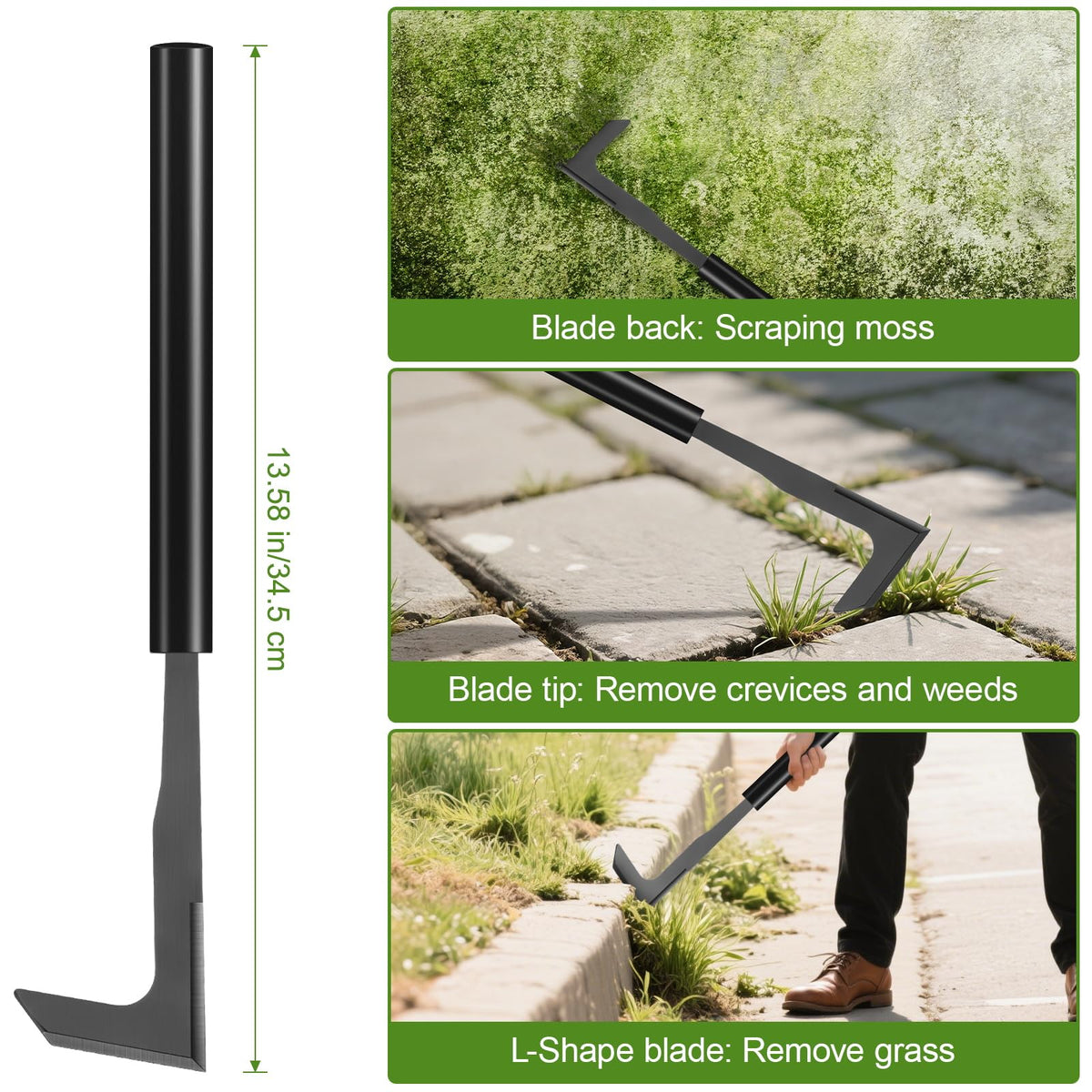 YOSN moss removal with weed scraping in stone or brick gaps