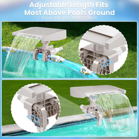 YOSN adjustable clamps secure the fountain across various pool edge widths.