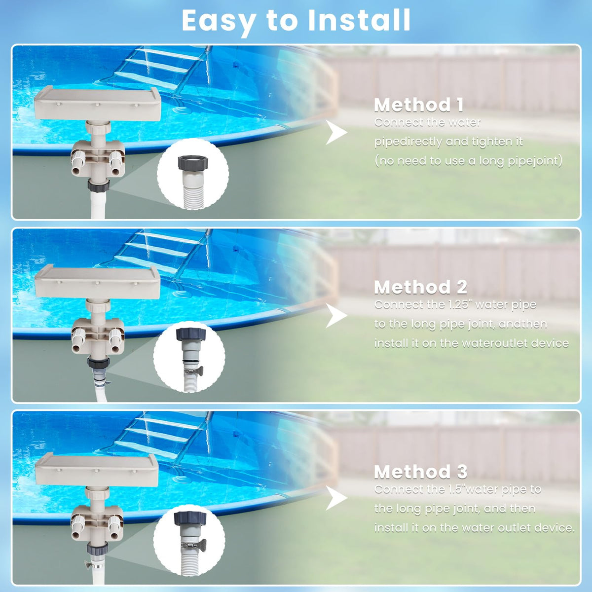 YOSN water-arc in action enhances pool atmosphere with a tranquil splash.