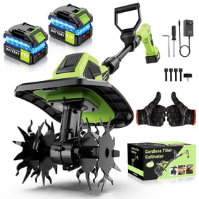 Yospinber cordless rototiller showcases compact design for easy soil prep