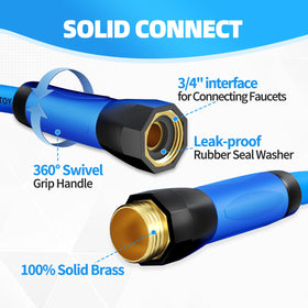 Brass 3/4 GHT fittings on YOTOO hose for durable connections.
