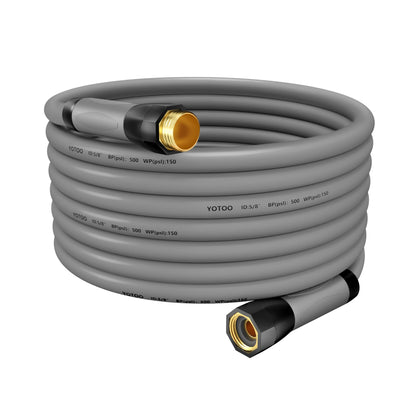 YOTOO heavy-duty hybrid hose 50 ft 5/8 inch for versatile watering and durability.