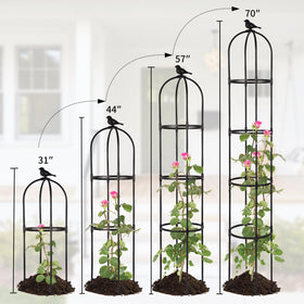 Yotoworth Garden Obelisk Trellis features durable, rust-resistant steel construction.
