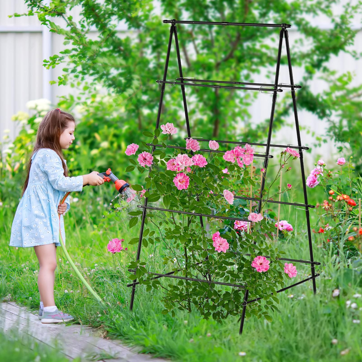 Yotoworth garden trellis weatherproof coating protects plants and equipment
