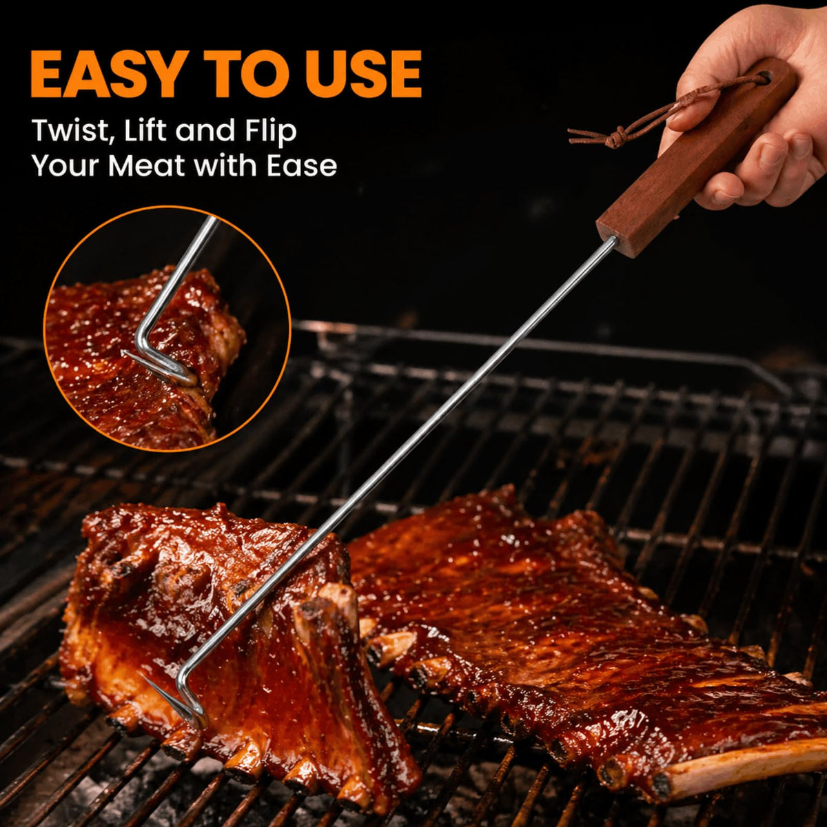 YOUEON flipper used to turn vegetables on a hot grill for even marks.