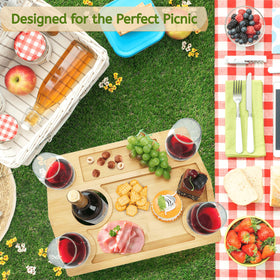 Youeon snack-tray-side-table offers convenient service at parks, beaches, and camps.