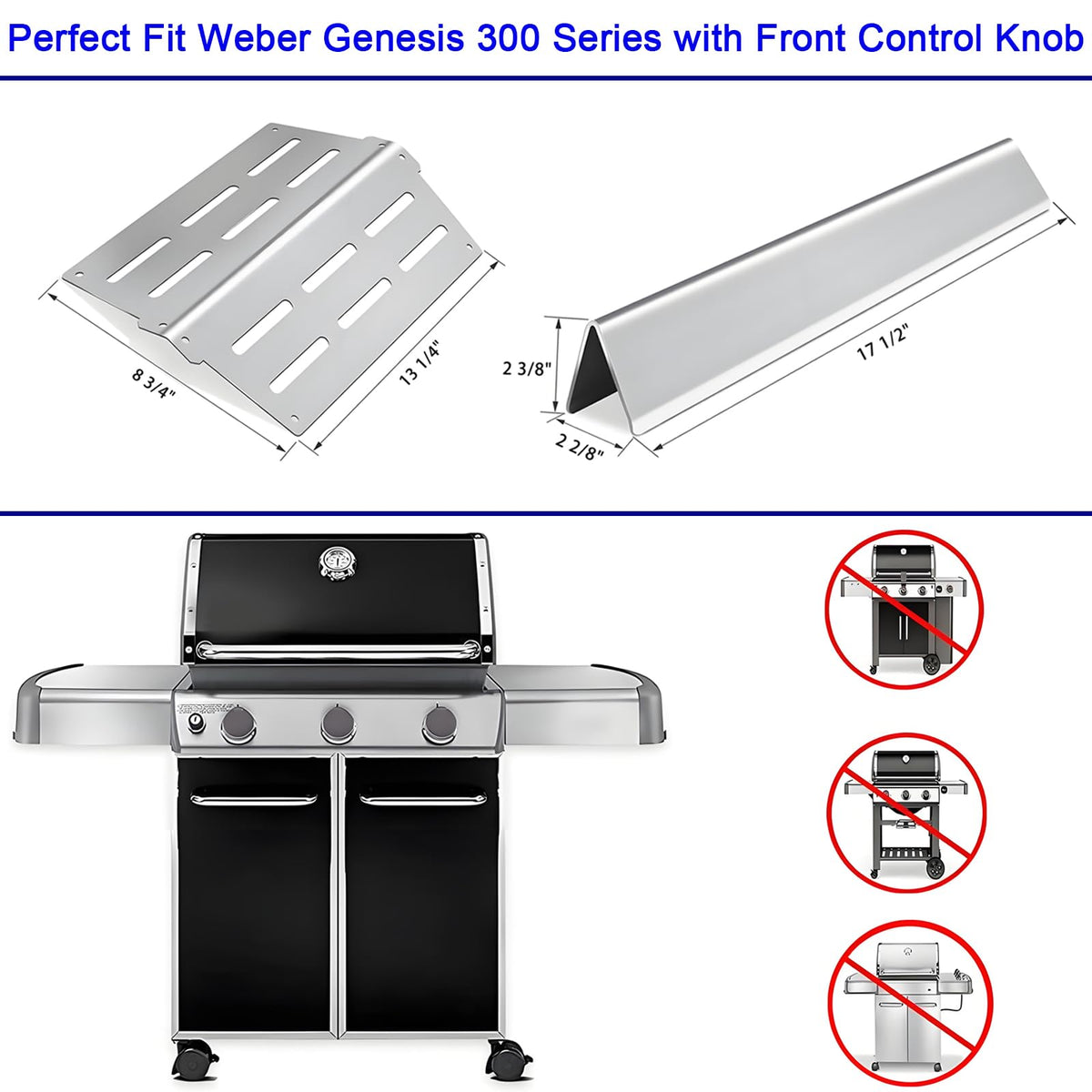 YOUFIRE Genesis heat deflector 13.25 x 8.75 inches, shields burners and reduces flare-ups