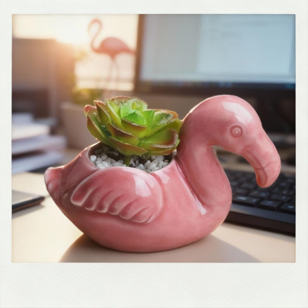 Youfui flamingo planter gift for plant lovers celebrating style