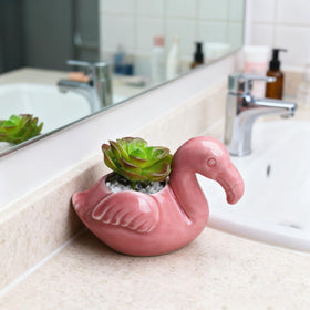 Youfui flamingo planter hand-painted design adds whimsical decor