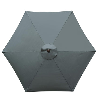 YOUGE OUTDOOR canopy demonstrates universal fit for 6-rib umbrellas, clean gray finish.