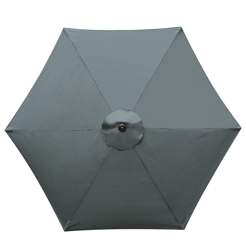 YOUGE OUTDOOR canopy demonstrates universal fit for 6-rib umbrellas, clean gray finish.