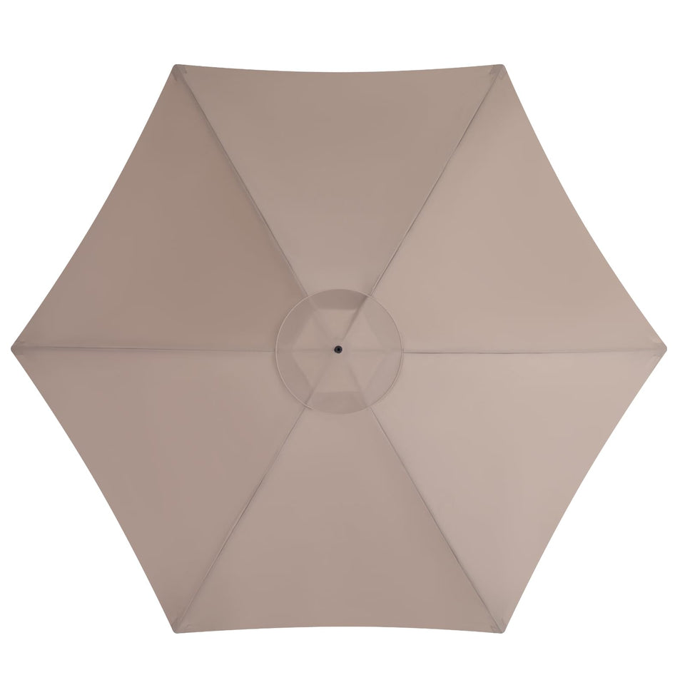 YOUGE OUTDOOR 9ft canopy showing universal fit for 6-rib umbrellas