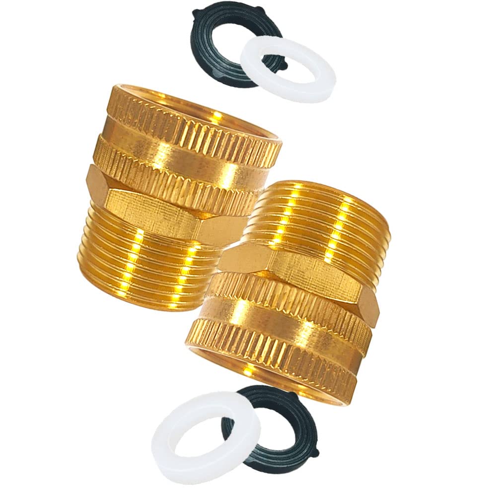 YOUHO brass garden connector front view demonstrates sturdy build for quick, leak-free hose setup.