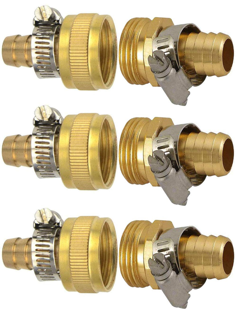 YOUHO brass garden hose adapter connects 1/2-inch tubing to 3/4-inch hose for durability.