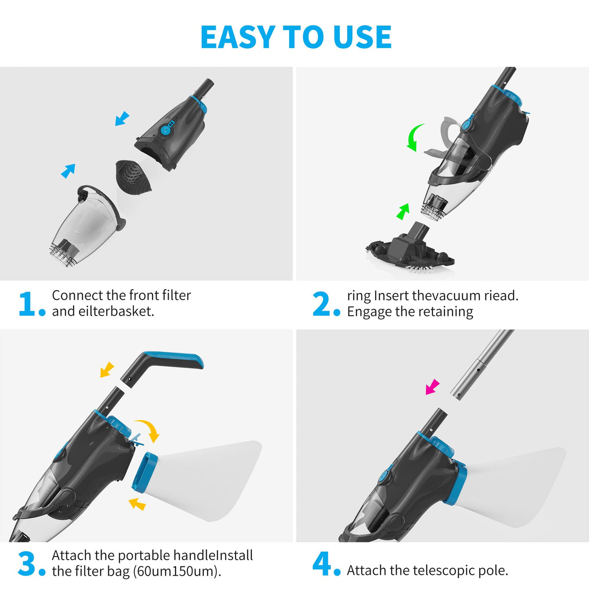 Youhou two cleaning methods provide flexible reach for corners and larger areas