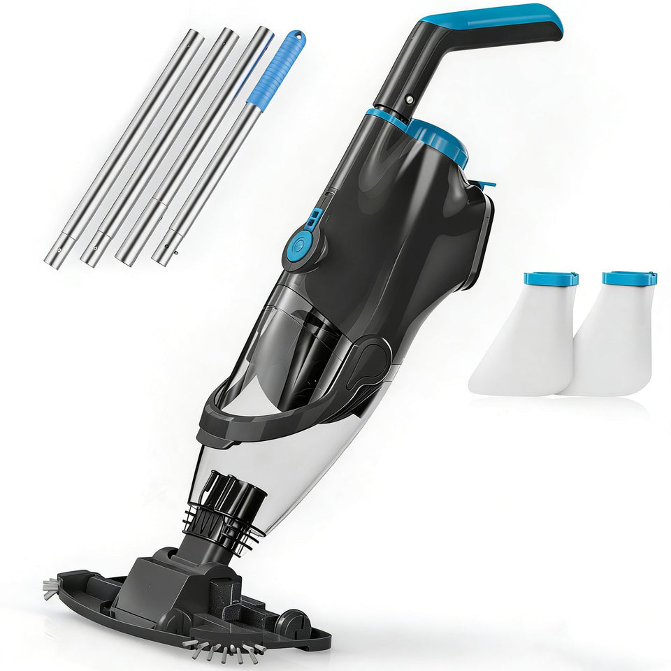 Youhou upgraded pool vacuum front view shows strong suction for quick debris pickup