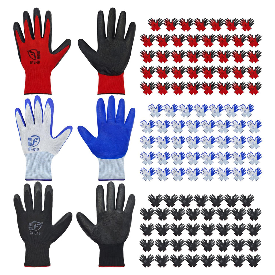 YOUKE OLA bulk gardening gloves in black with nylon-nitrile coating for extended outdoor tasks.