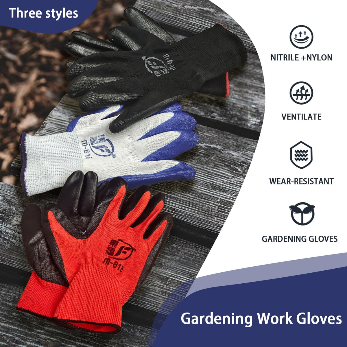 YOUKE OLA nitrile-coated gloves offer palm grip for secure handling in wet conditions.