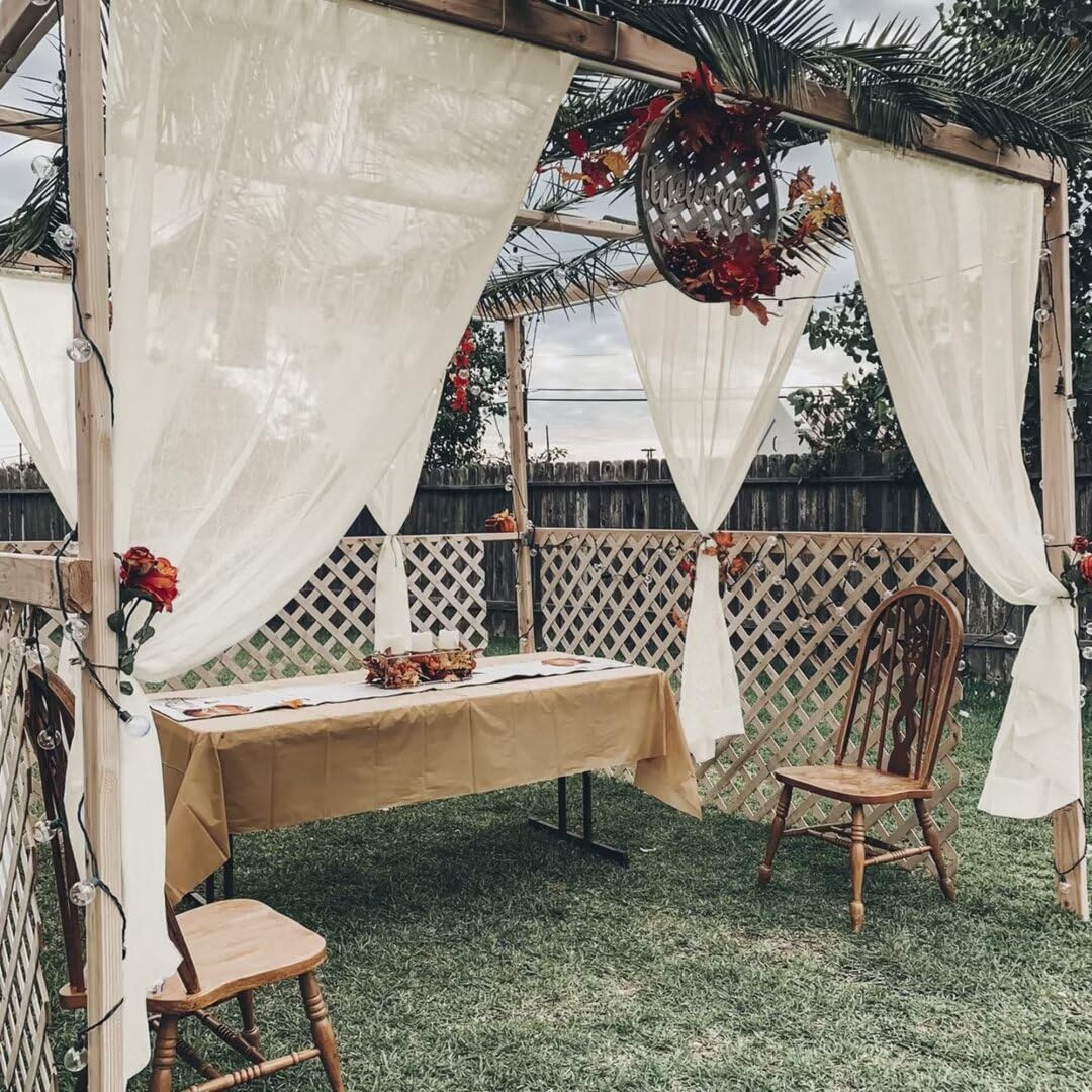 Youleyar waterproof porch curtains protect furniture from rain and sun.