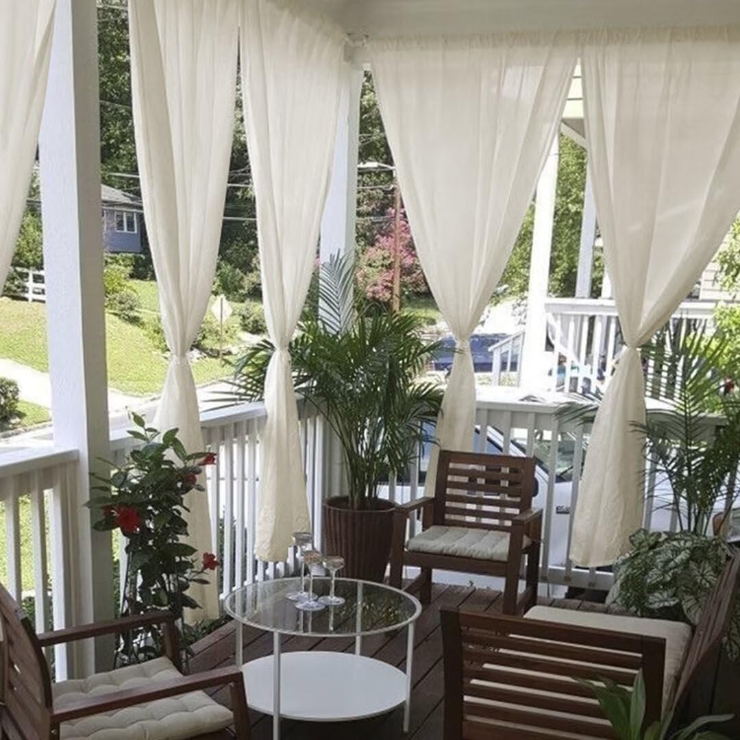 Youleyar sheer curtains for indoor-outdoor spaces with breathable fabric.