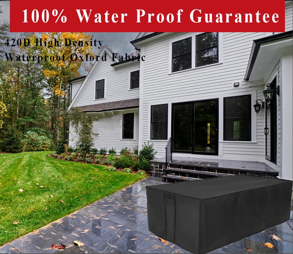 Youlvy waterproof cover protects outdoor furniture from rain and UV exposure
