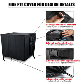 Youlvy Oxford-cloth fire pit cover with silver liner shields from dust and sun