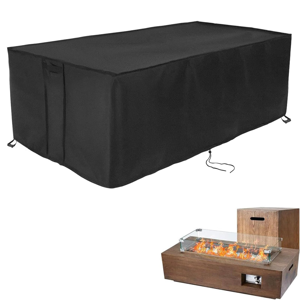 Youlvy fire pit cover for rectangular 42-inch pit provides weatherproof protection against rain