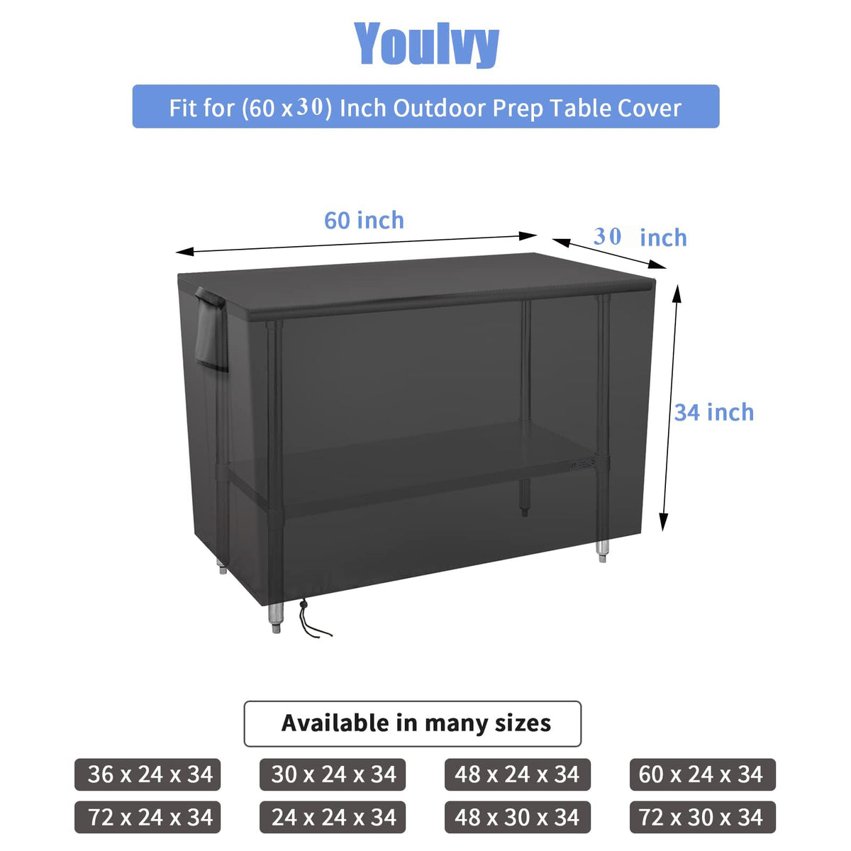 Youlvy 60x30-34 inch material close-up shows durable 420D fabric and waterproof performance