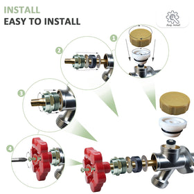 Young Dance anti-siphon frostproof faucet fitment illustrating longevity and backflow prevention