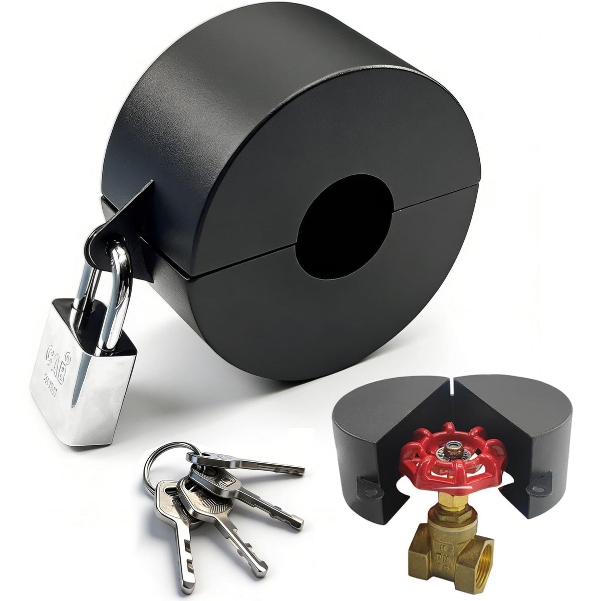 Young Dance gate valve lockout cover protects outdoor spigots from tampering.