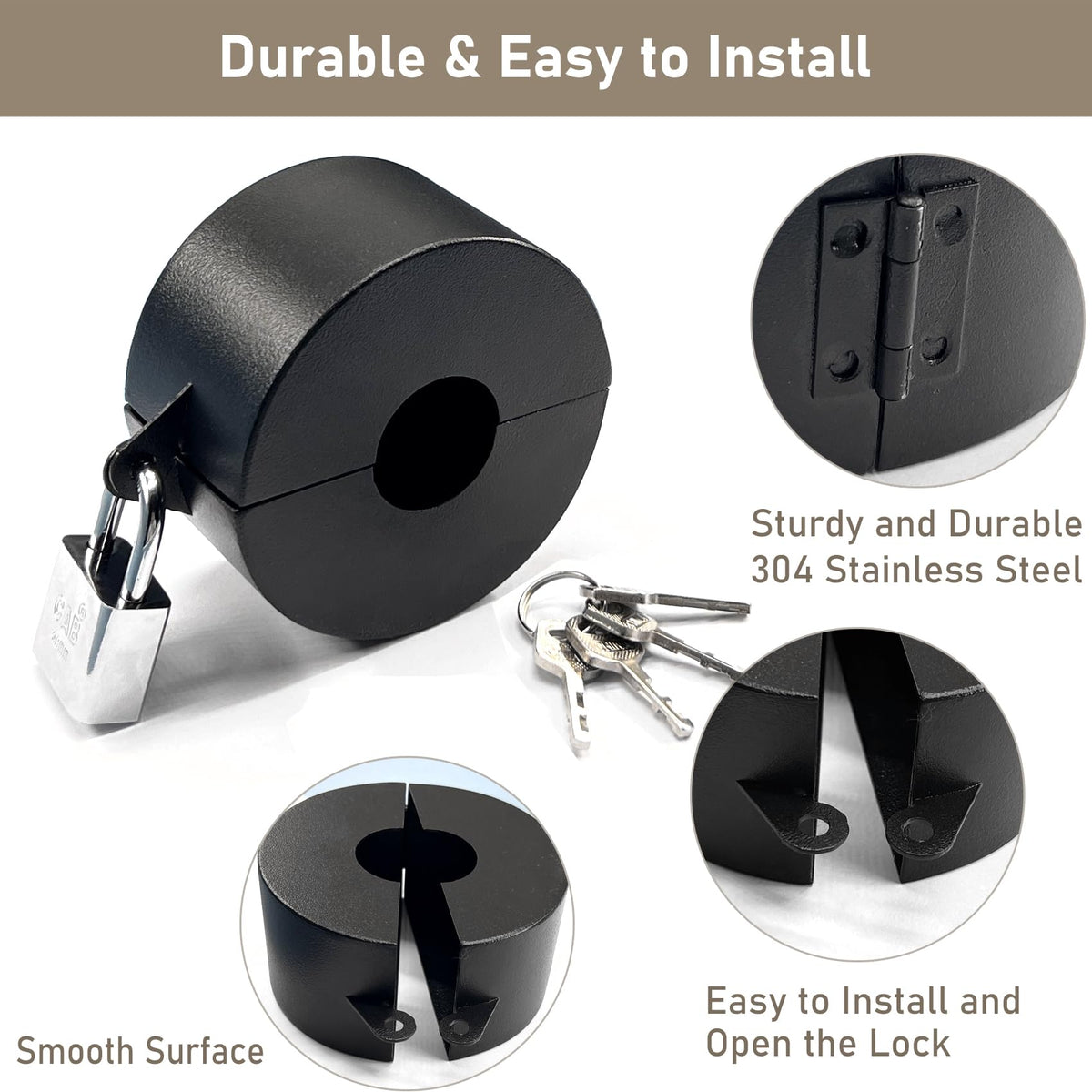 Young Dance padlock-compatible lock installs easily without tools.