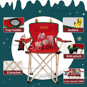 YOUNG WOOD kids chair folding action for quick setup
