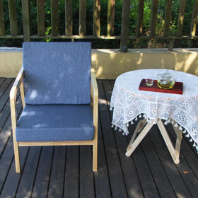 Youngseahome cushion cover with water-repellent coating for outdoors.