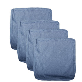 Youngseahome denim blue cushion cover with durable stitching detail.
